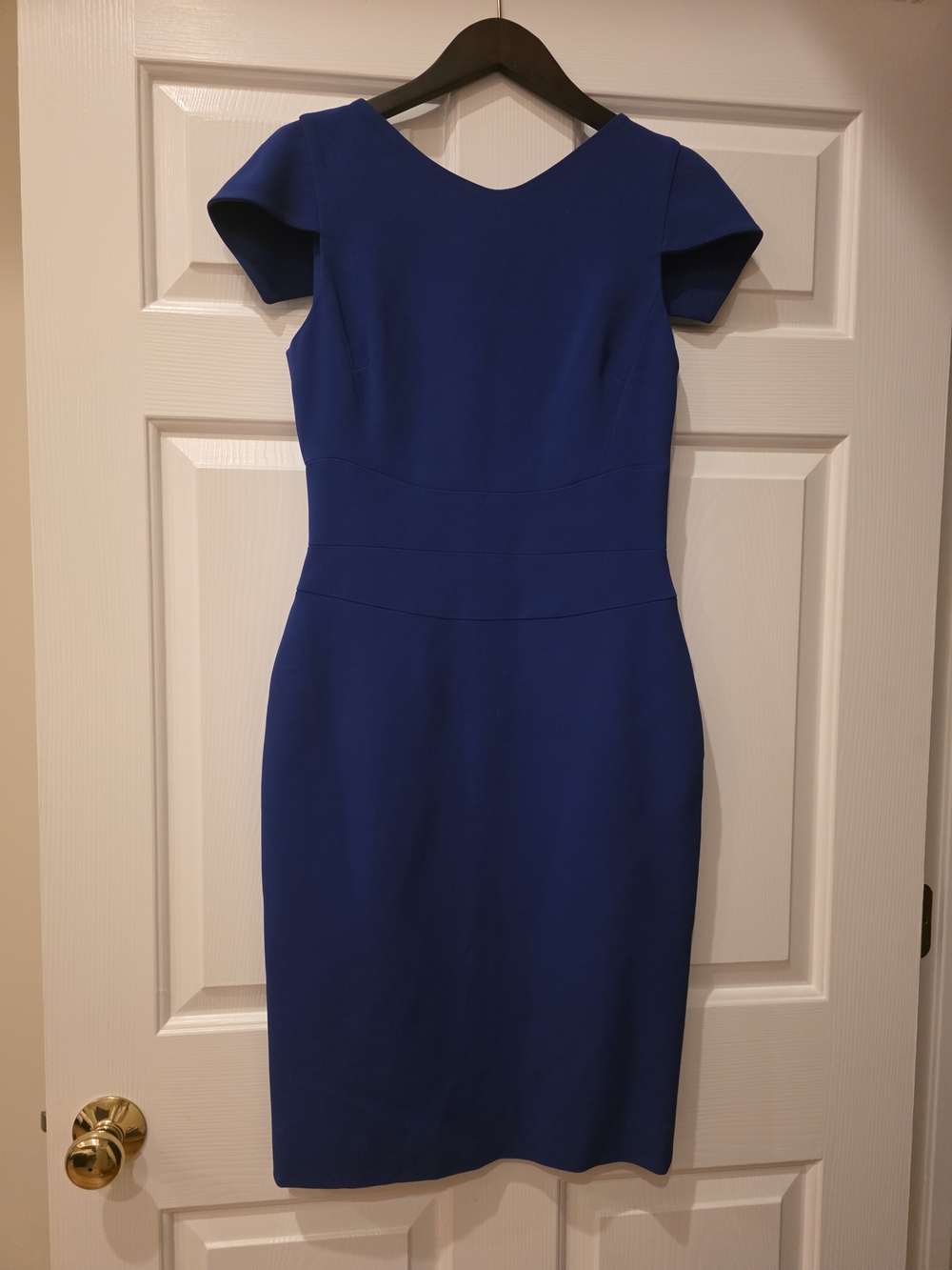 Antonio Berardi Classic Cobalt Midi Sheath Cocktail Dress